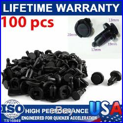 100X Bumper Clips 10mm Hood Fender Push Screw Rivet Retainer Fasteners For Honda