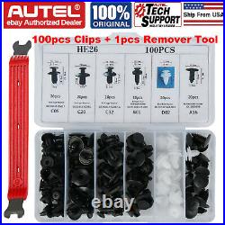 100pcs Car Clips 6 Sizes Trim Push Retainer Pin Rivet Bumper with Remover Tool