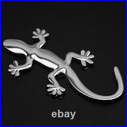 1× Chrome 3D Gecko Shape Lizard Badge Emblem Car SUV Trunk Sticker Accessories