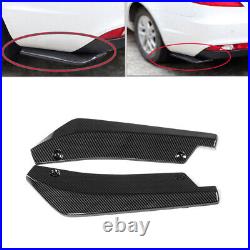 2 Car Carbon Fiber Rear Bumper Lip Diffuser Splitter Canard Protector Accessory
