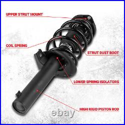 2x Front Struts with Coil Spring For Volkswagen Golf Jetta Passat Beetle Eos A3