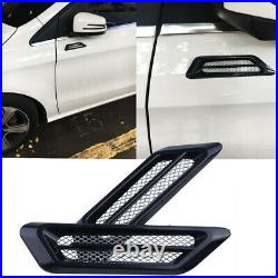 2x Glossy Black Car SUV Air Flow Fender Side Vent Hood Bonnet Decor Universal