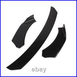 3pcs Glossy Black Universal Car Front Bumper Lip Chin Spoiler Splitter Body Kit
