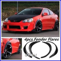 4Pcs Car Automobile Exterior Fender Flares Black Durable Flexible Polyurethane