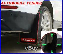 4Pcs Rubber Car Sports Mud Flaps Mudguards Front Rear Fender Splash Guard Parts
