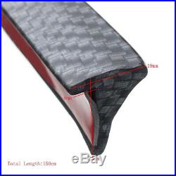 4X Auto Universal Rubber Wheel Eyebrow Trim Strip Carbon Fiber Bumper Strip 1.5m