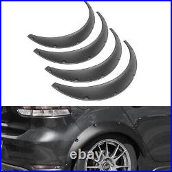 4X Flexible Car Fender Flares Wide Body Wheel Arches Black For VW Golf MK2 MK3