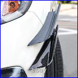 4 Carbon Fiber Car Front Bumper Fin Canard Splitter Diffuser Valence Spoiler Lip