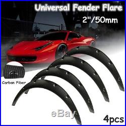 4x Carbon Fiber 2''/50mm Car Auto Body Fender Flares Extension Wide Wheel