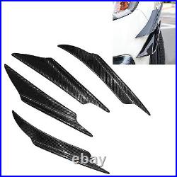 4x Carbon Fiber Glossy Front Bumper Canards Diffuser Lip Splitter Fins Universal