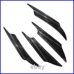 4x Carbon Fiber Glossy Front Bumper Canards Diffuser Lip Splitter Fins Universal