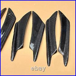 4x Carbon Fiber Glossy Front Bumper Canards Diffuser Lip Splitter Fins Universal