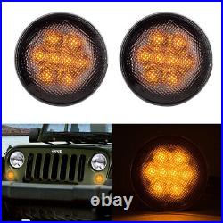 7 Led Headlight+4 Fog Lights+Turn Signal+Fender Lamp Kit For Jeep Wrangler JK