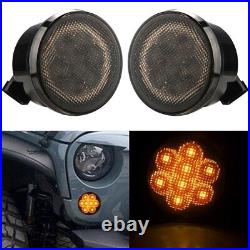 7 Led Headlight+4 Fog Lights+Turn Signal+Fender Lamp Kit For Jeep Wrangler JK