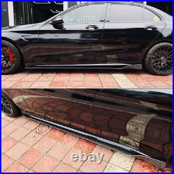 83 Universal Carbon Side Skirt Extensions Spoiler Lips For Benz A C E CLA CLS
