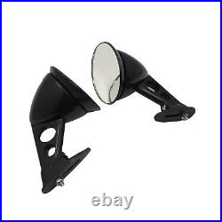 Black JDM Racing Sport Bullet Muscle Vintage Fender Side Mirror Universal Fits