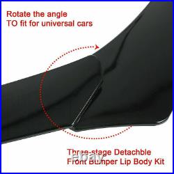 Car Front Bumper Lip Spoiler Chin Splitter +86.6 Side Skirt Extension Universal
