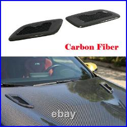Carbon Car Air Flow Fender Intake Hood Scoop Vent Bonnet Cover Decorative 2PCS