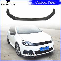 Carbon Fiber Front Bumper Lip Spoiler Fit For Volkswagen VW Golf 6 MK6 R20 10-13