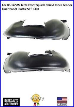 For 05-14 VW Jetta Front Splash Shield Inner Fender Liner Panel Plastic SET PAIR