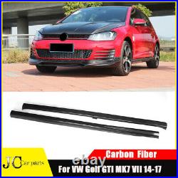 For VW GOLF VII 7 MK7 GTI 2014-2017 2PCS Side Skirts Extension Lip Carbon Fiber