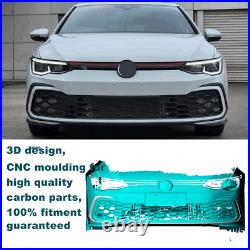 For VW Golf 8 GTI 2021-22 Dry Carbon Front Bumper Splitters Air Vent Fins Trims