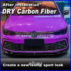 For VW Golf 8 GTI 2021-23 Dry Carbon Front Bumper Splitters Air Vent Fins Trims