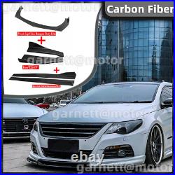 For VW Golf CC Jetta Polo Front Bumper Lip+86Side Skirts+Rear diffuser Carbon