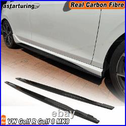 For VW Volkswagen MK8 Golf R 2021+ Real Carbon Side Skirt Extension Rocker Panel
