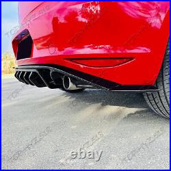 For Volkswagen Golf 2015-2017 Black Rear Bumper Lip Splitter Spoiler Diffuser