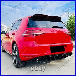 For Volkswagen Golf 2015-2017 Black Rear Bumper Lip Splitter Spoiler Diffuser