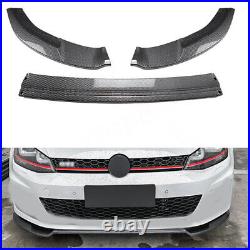 For Volkswagen Golf 7 15-21 Carbon Fiber Look Front Bumper Lip Spoiler Splitter