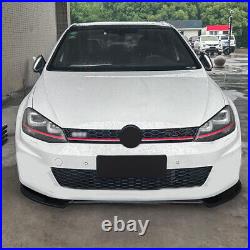 For Volkswagen Golf 7 2015-2021 Black Front Bumper Lip Spoiler Splitter 3pcs