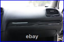 For Volkswagen Golf MK6 10-2013 Carbon Fiber Co-Pilot Dashboard Strip Cover Trim