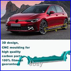 For Volkswagen VW Golf 8 GTI 21-22 Carbon Fiber Side Skirt Extension Lip Addons