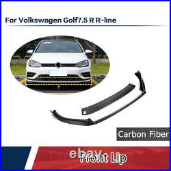 Front Bumper Lip Spoiler Body Kit For VW Golf 7.5 R R-line 17-19 Carbon Fiber