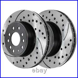 Front Performance Drilled Slotted Brake Rotors & Ceramic Pads Kit for VW Jetta