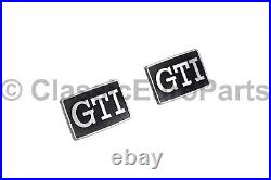 Front fender silver black GTI badge pair for VW MK2 Golf GTI 84-92 Original