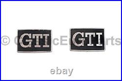 Front fender silver black GTI badge pair for VW MK2 Golf GTI 84-92 Original