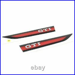 Golf 8 GTI Badges Emblems Fender Side Logo Red Black Genuine New