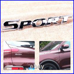 Metal Chrome SPORT Logo Emblem Badge Car Sticker Trunk Fender Decor Accessories