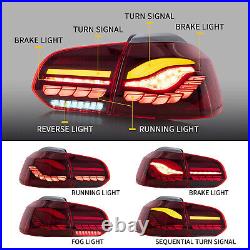 Pair FULL LED RED Tail Lights For 2010-2014 VW GOLF 6 MK6 & 2012-2013 Golf R
