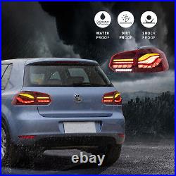 Pair FULL LED RED Tail Lights For 2010-2014 VW GOLF 6 MK6 & 2012-2013 Golf R