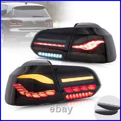 Pair LED Smoked Tail Lights For Volkswagen VW Golf 6 MK6 2010-2014 withSequential