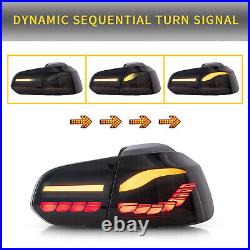 Pair LED Smoked Tail Lights For Volkswagen VW Golf 6 MK6 2010-2014 withSequential