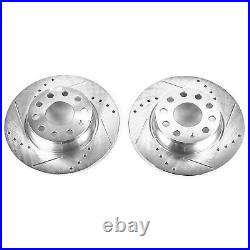 Powerstop EBR1204XPR Brake Discs 2-Wheel Set Rear for VW Volkswagen Jetta Passat