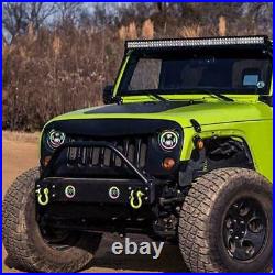 RGB 7 LED Headlight + Fog Light Fender Side Marker KIT For Jeep Wrangler 07-17