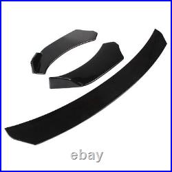 Universal Car Glossy Black Front Bumper Lip Chin Spoiler Splitter Body Kit 3pcs