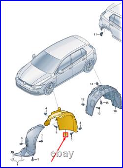 VW GOLF CD MK8 Front Left Inner Fender Rear Part 5H0805969A NEW GENUINE