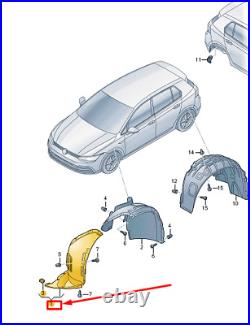 VW GOLF CD MK8 Front Right Inner Fender Front Part 5H0805912H NEW GENUINE